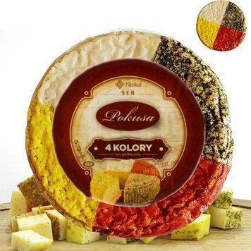 Сир напівтвердий 4 кольори Покуса Pokysa cztery kolory 350g 12шт/ящ 09823 фото